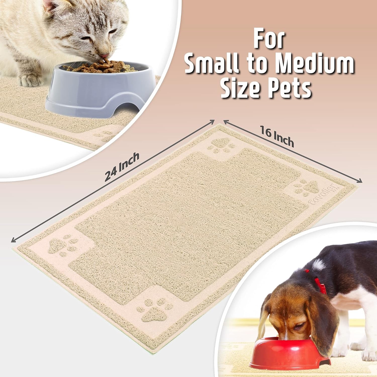 Keep your furry friend's mealtime mess-free with our stylish and practical Silicone Non-Slip Food Mat featuring a cute paw design! ๐พโจ Perfect for cats and dogs, it's waterproof, absorbent, and super easy to clean! ๐๐ง